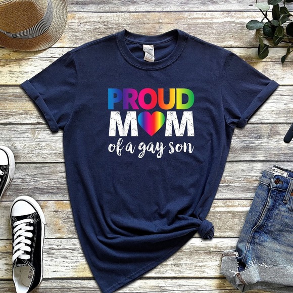 Proud Mom Of A Gay Son Shirt, Rainbow Shirt, Pride Shirt, LGBTQ T-shirt - Picture 1 of 2